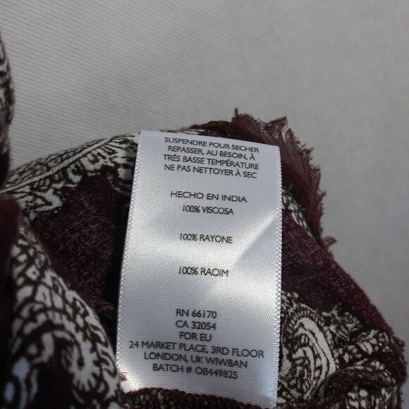 UO Urban Outfitters Ecote Sascha Bell Sleeve Paisley Red Dress Size Small - Picture 7 of 11